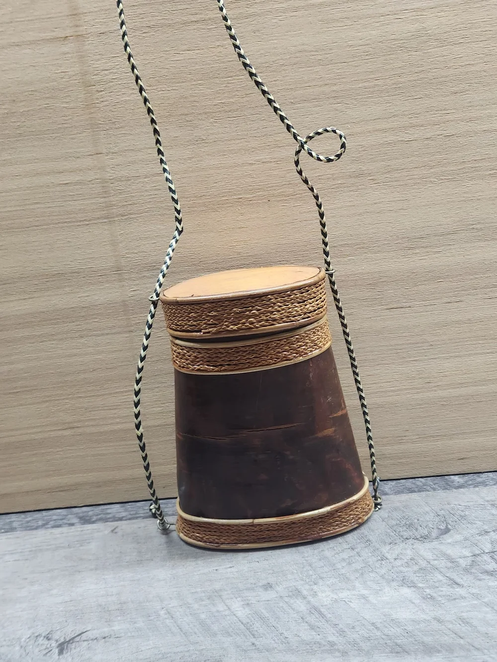 Handcrafted Brown Woven Crossbody Bag